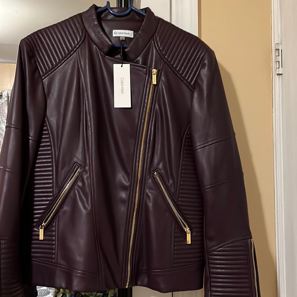 Purple bomber jacket with gold zipper